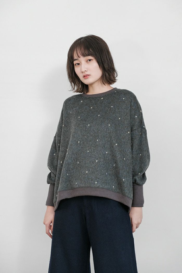 bedsidedrama ベッドサイドドラマ <br>Tiny Fruit Mohair Wide Pullover (23AW)