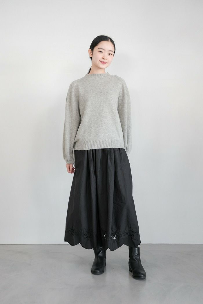 【処分価格】Gauze# ガーゼ　アンティークスカラップレースギャザースカート 処分価格】Gauze# ガーゼ アンティークスカラップレースギャザー