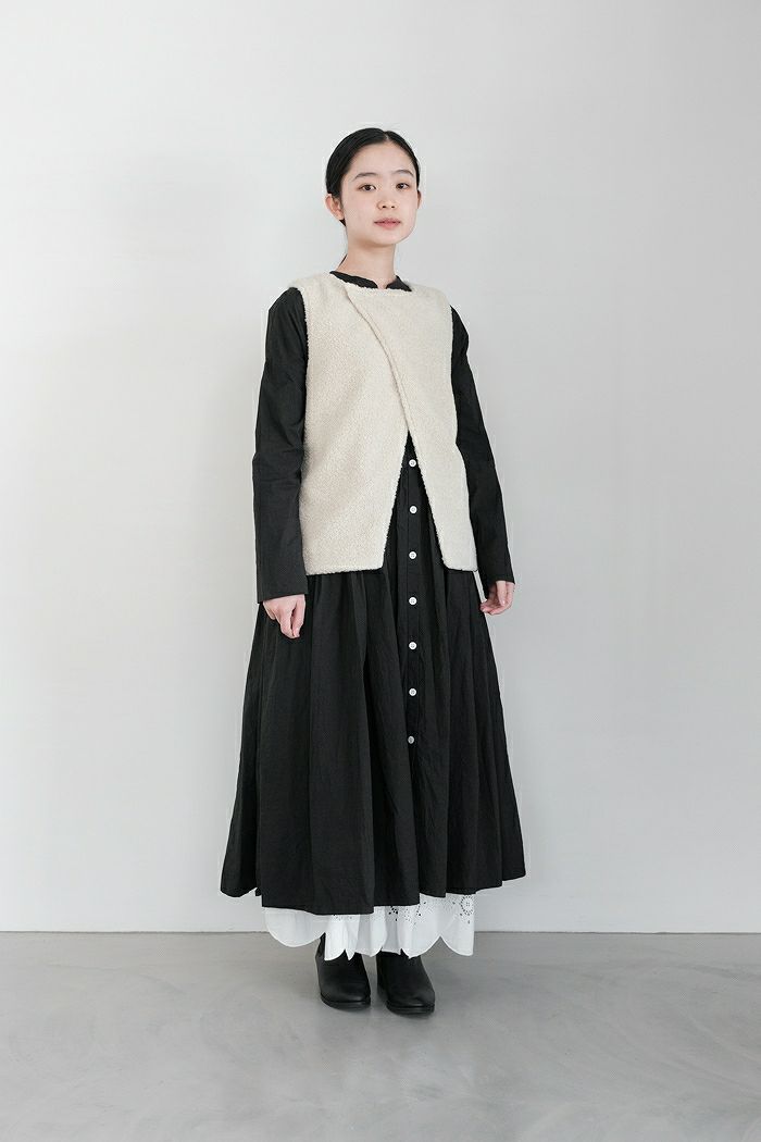 ROBE de PEAU ローブデポー ボアパイル ジレ ROBE de PEAU ボア パイル 2way ジレ