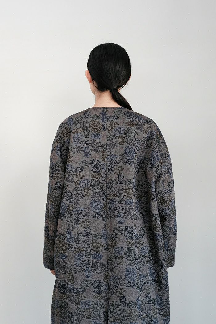 【慈雨】jiu　ジウ　ウール　ロングコート　アシンメトリー　変形　日本製　40 慈雨】jiu ジウ ウール ロングコート アシンメトリー 変形 日本