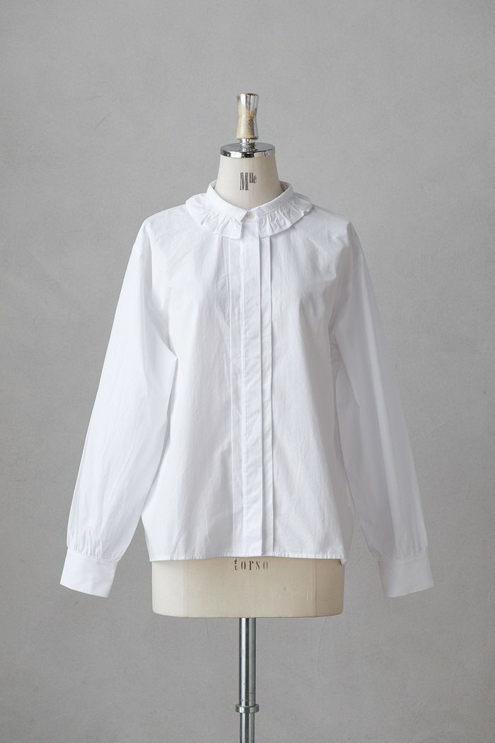 PAR ICI パーリッシィ <br>グランジウォッシュ フリルブラウス(23AW)