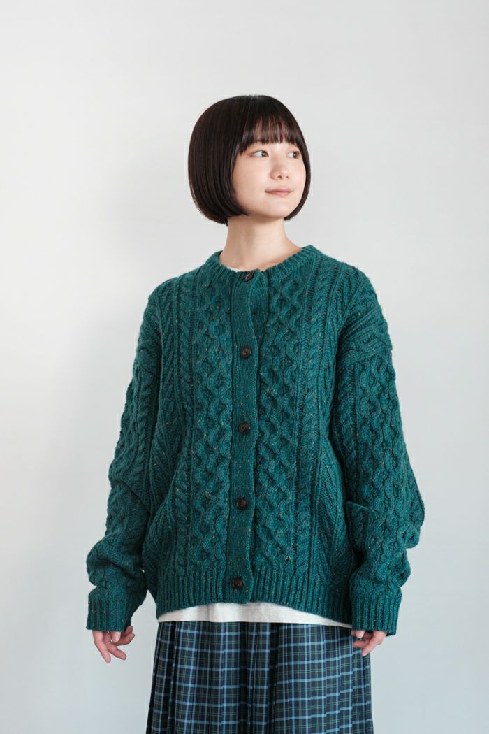 PAR ICI パーリッシィ <br>ネップケーブルクルーネックカーディガン(23AW)