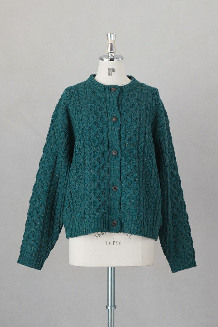 PAR ICI パーリッシィ ネップケーブルクルーネックカーディガン(23AW  