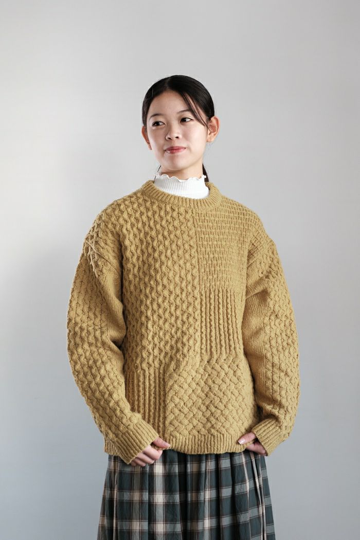 PAR ICI パーリッシィ <br>ケーブルパッチワーク プルオーバー(24AW)
