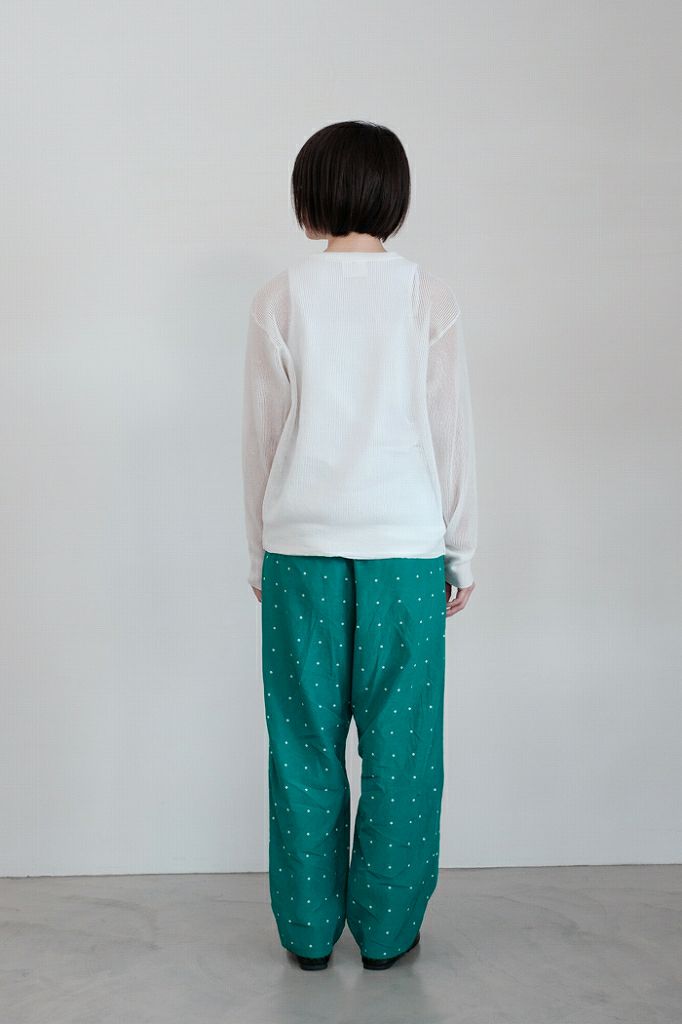 yuni ユニ コットンキュプラ ドットプリント 裾刺繍ペチパンツ