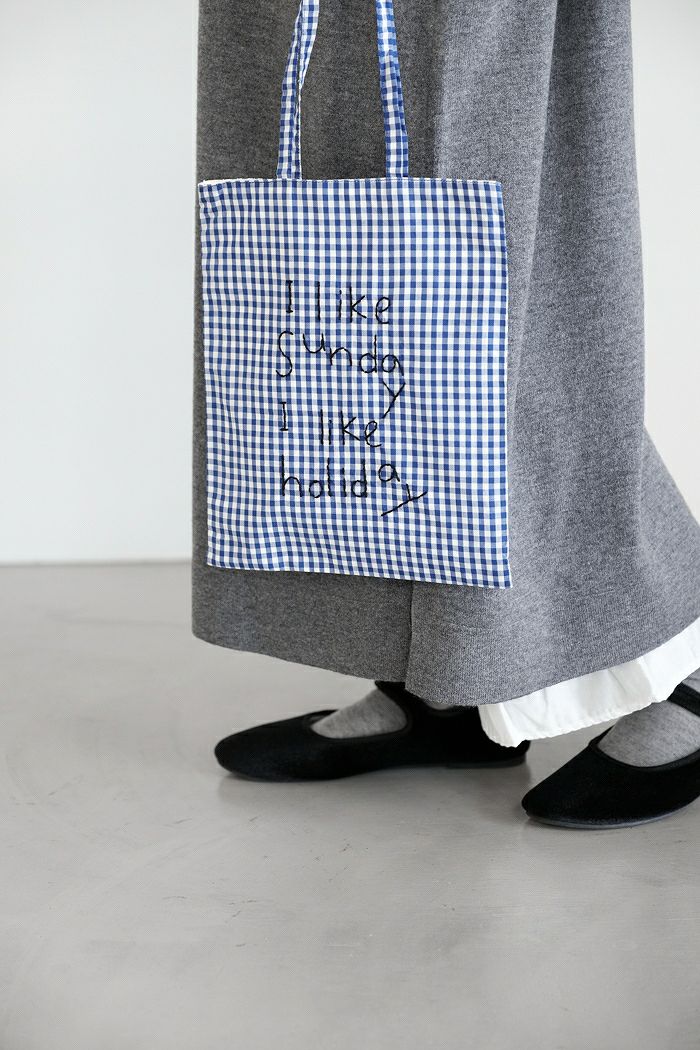 pot and tea ポットアンドティー <br>チェック柄ハンド刺繍バッグ(basic)