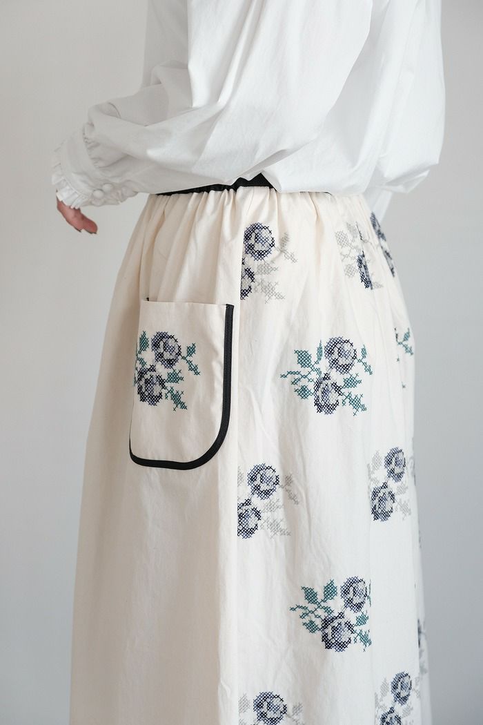 pot ane tea クロスステッチスカート pot and tea | クロスステッチスカート