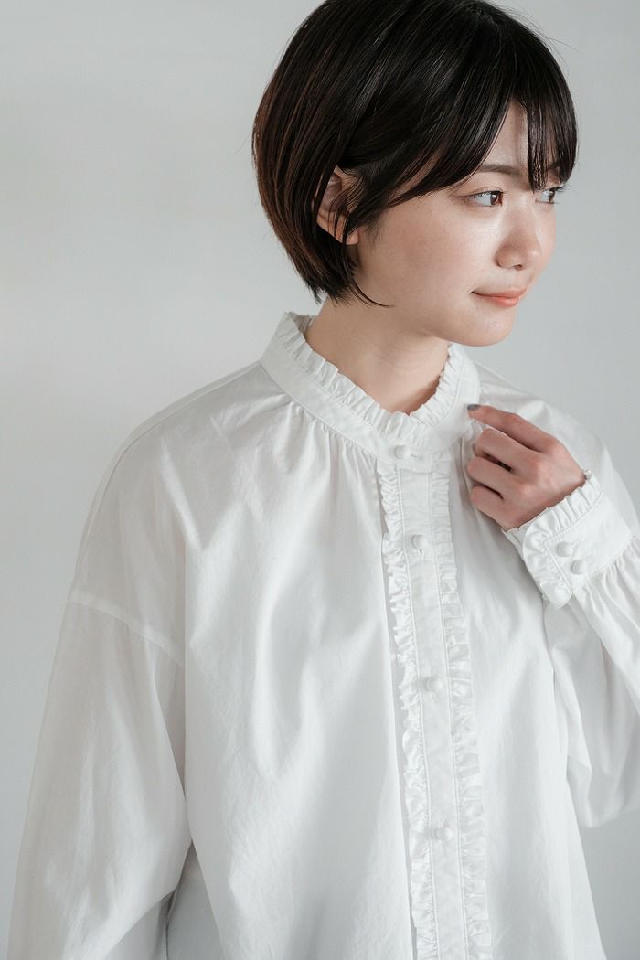 pot and tea ポットアンドティー ミニフリルブラウス(春夏秋) | T.T.