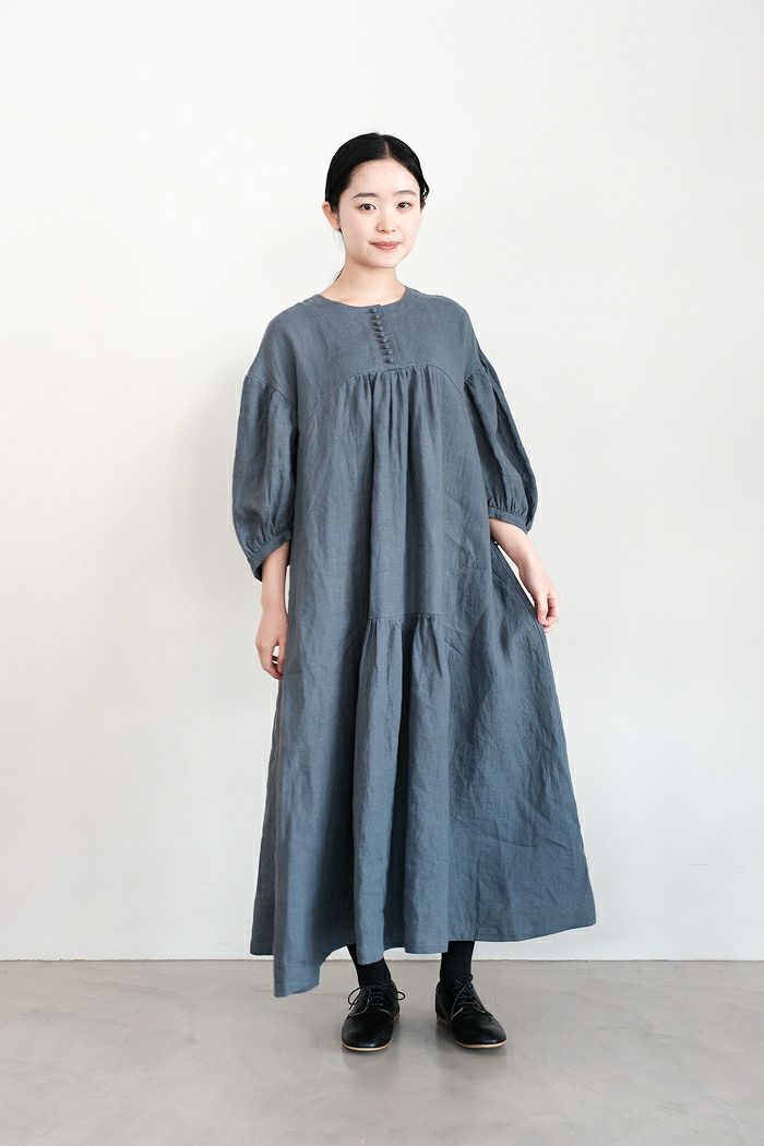 MAGALI マガリ <br>フレンチリネンセミティアードワンピース(24SS)