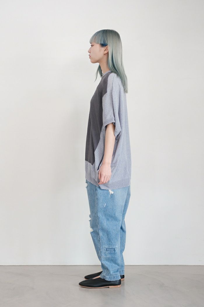 Dulcamara ドゥルカマラ ダメージデニムオーバータックパンツ(24SS