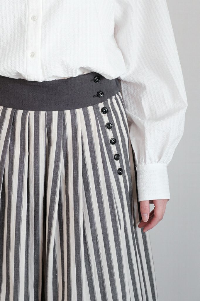 MAGALI マガリ ウォッシュドコットンリネンアンティークスカート(24SS