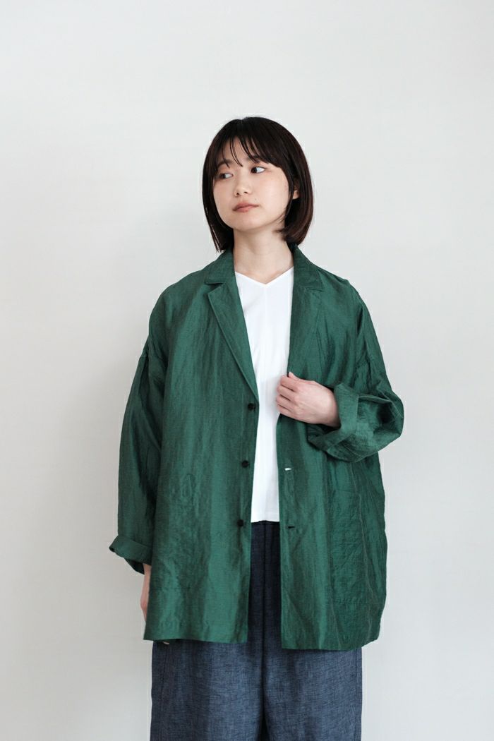 yuni ユニ , リネン レーヨン ナイロン haori ジャケット(24SS)