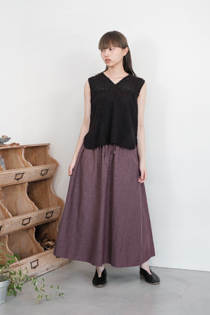 PARIS DE AOUNE パリドゥアオウネ <br>フェザーシフォン チェックベスト(24SS)