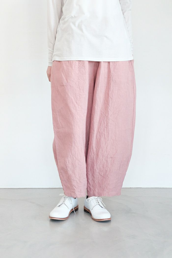 リネン Gauze# ガーゼ　パンツ　ピンク Gauze# ガーゼ ソレイユリネンチャーリーパンツ(24SS) | T.T. GARRET