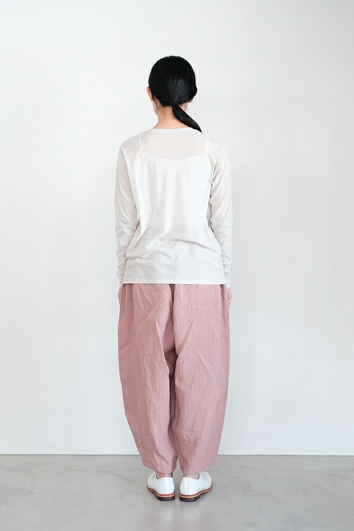 リネン Gauze# ガーゼ　パンツ　ピンク Gauze# ガーゼ ソレイユリネンチャーリーパンツ(24SS) | T.T. GARRET
