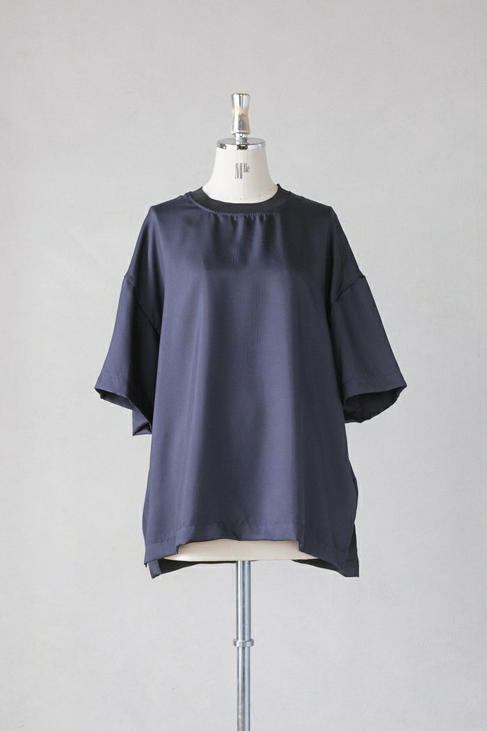 CULLNI クルニ <br>Silky Twill Simple Modern Rib Neck Pullover(24SS)