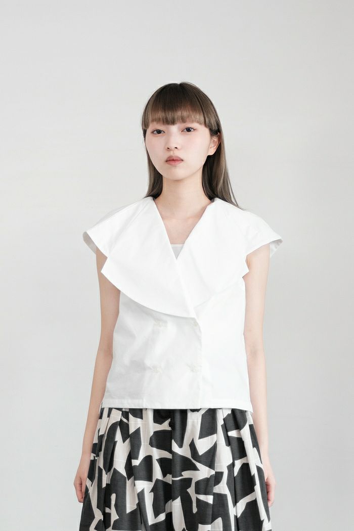 sneeuw スニュウ <br>マーガレットカラーブラウス(24SS)