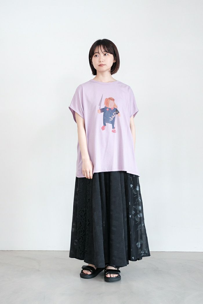 今期 bedsidedrama ベッドサイドドラマ　カットソー Ｔシャツ　新品 bedsidedrama ベッドサイドドラマ】Flare Sleeve Tee (BSD25SS