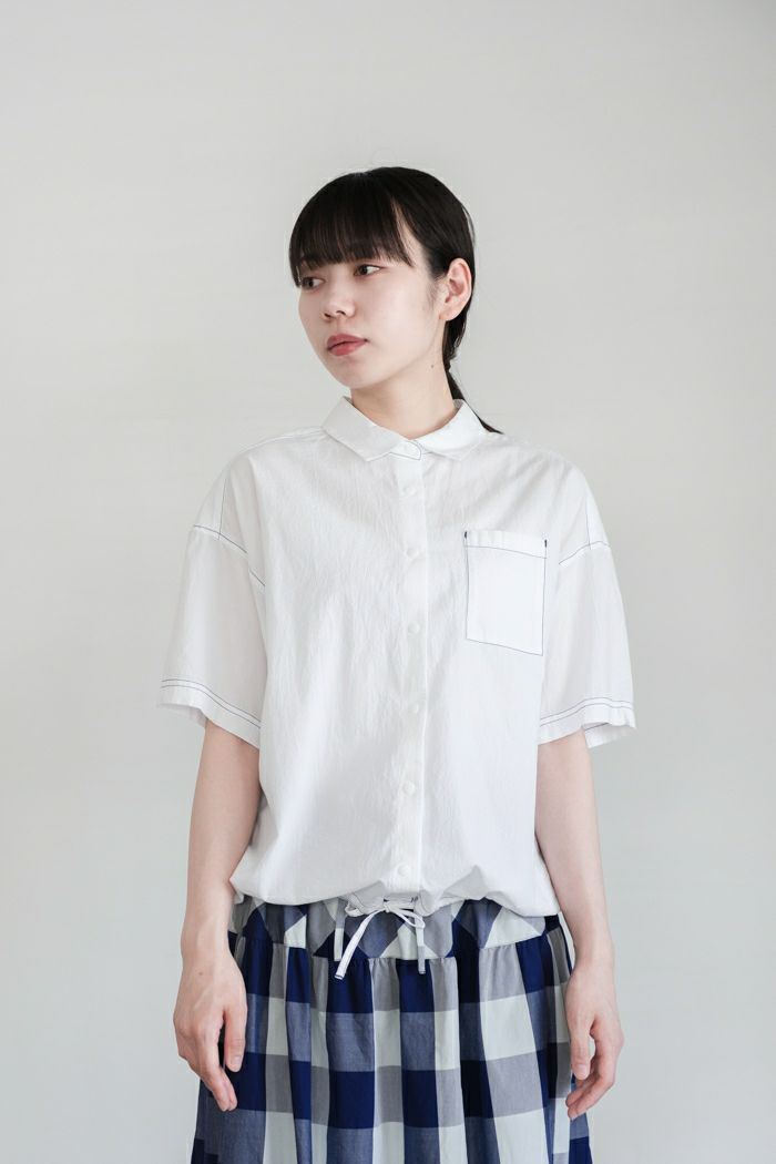 PAR ICI パーリッシィ ウェーブボイルスナップブラウス(24SS