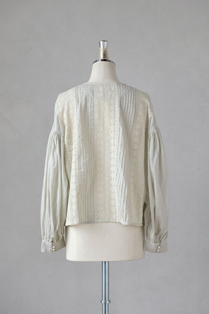 pot and tea ポットアンドティー インドアンティークレースブラウス(春