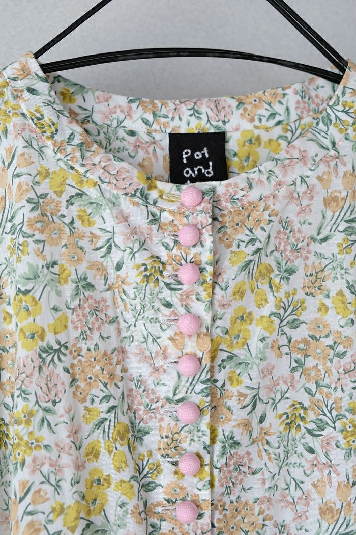 pot and tea ポットアンドティー ノーカラーロングワンピース(春夏秋