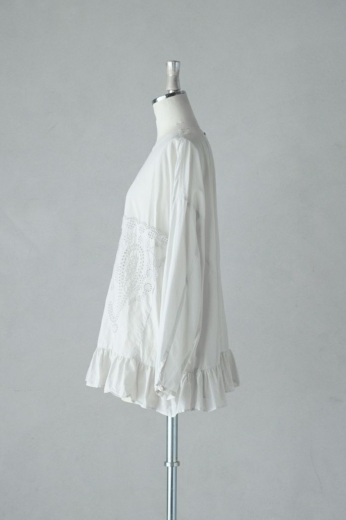 GASA* ガサ 菩提樹の葉脈 レースワイドブラウス(24AW) | T.T. GARRET