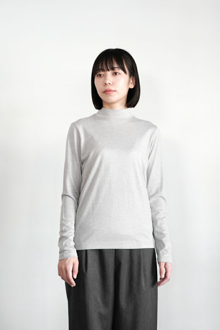 nooy ヌーイ コットンシルク20G天竺リラックスハイネックTee