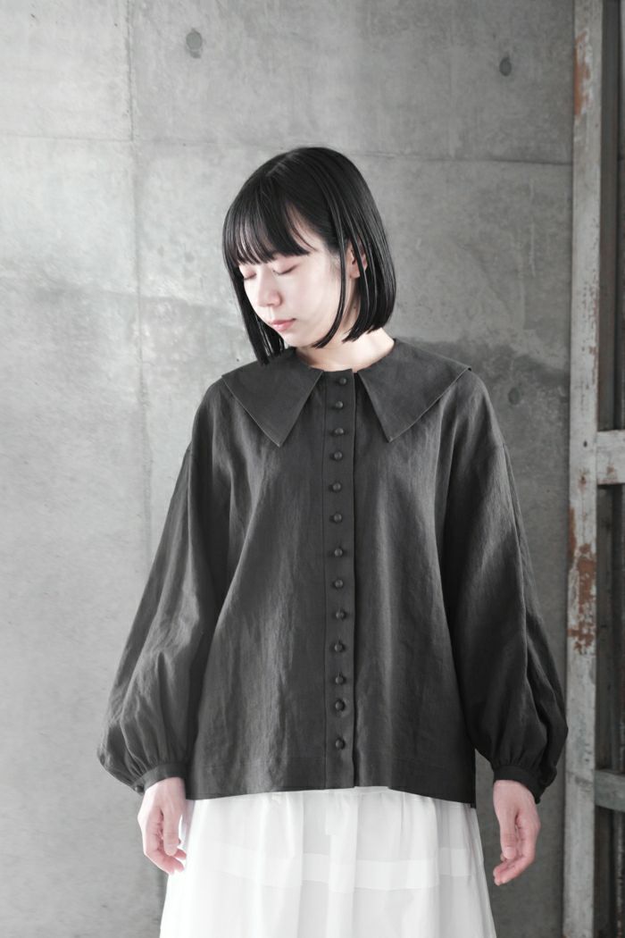 MAGARI マガリ リネンパピエ グランカラーブラウス 新品 MAGALI | リネンパピエ・グランカラーブラウス (off white