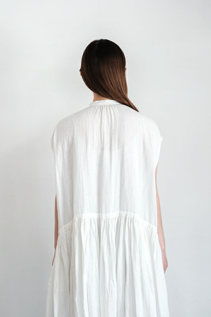 新品 suzuki takayuki french-sleeve dress suzuki takayukifrench-sleeve dress - Pale Jute