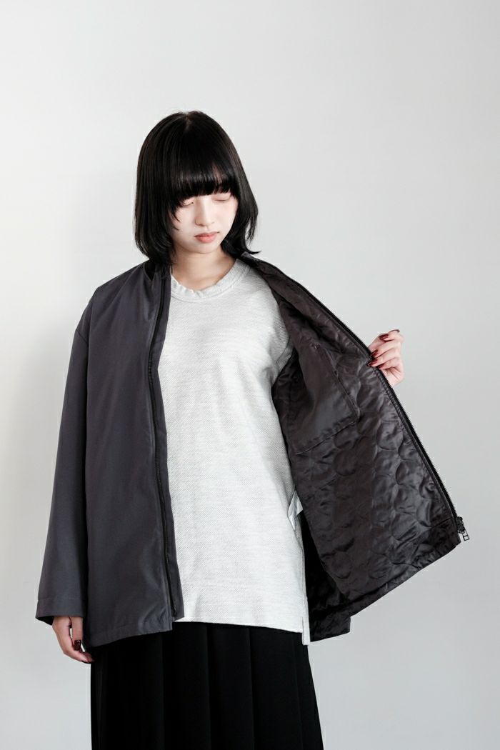 試着のみ✨25SS ノーブル　リンクルタフタオーバーブルゾン バンドカラー クーポン対象】nisica ニシカ ウール ノーカラー ダブルボタン