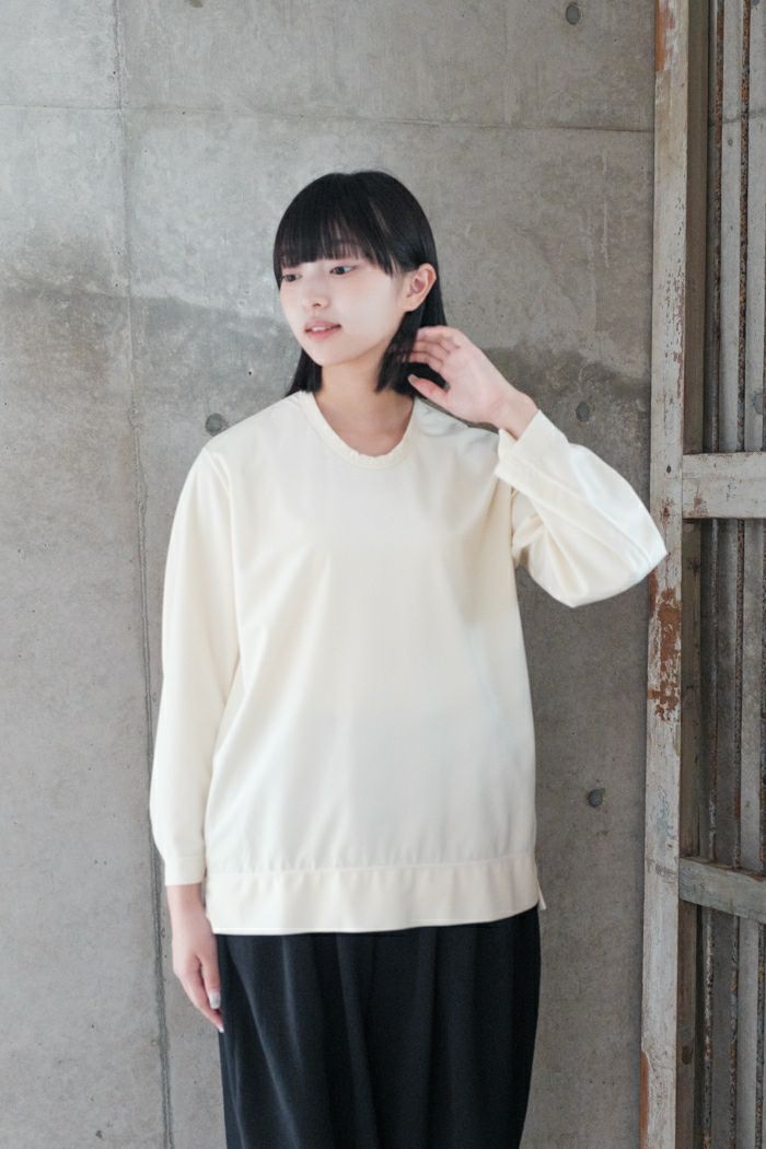 NO CONTROL AIR ノーコントロールエアー <br>ポリエステル織柄ベロアニットツイルクルーネック(24AW)