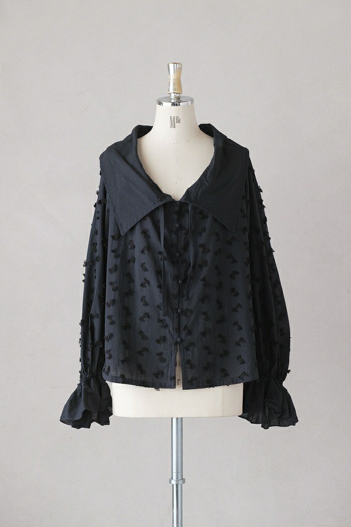 kijinokanosei キジノカノウセイ <br> big collar blouse -itomaki(cotton) (24AW)
