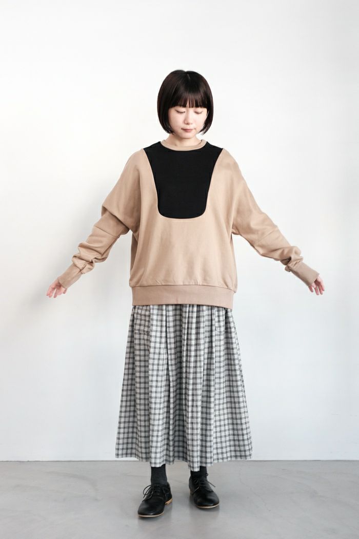 MAGALI マガリ コットンスウェット・スイッチングプルオーバー(24AW