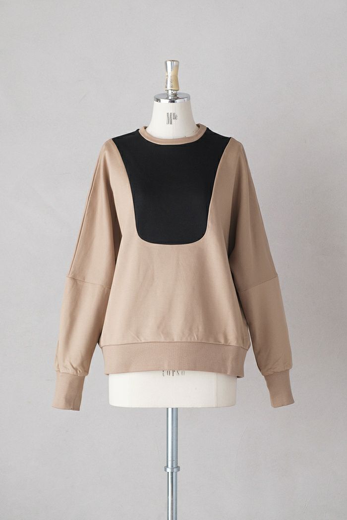 MAGALI マガリ コットンスウェット・スイッチングプルオーバー(24AW