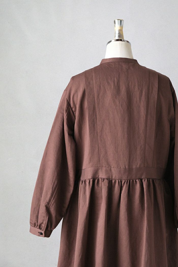 MAGALI マガリ スーピマコットンリネン・タック・ギャザーワンピース