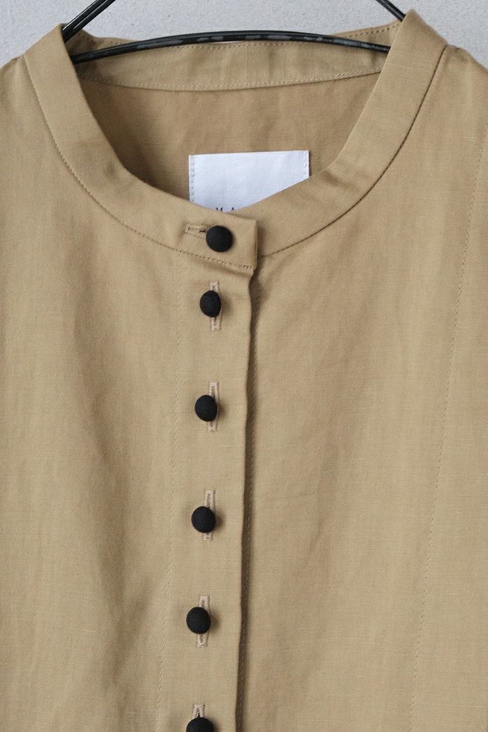 MAGALI マガリ スーピマコットンリネン・タック・ギャザーワンピース