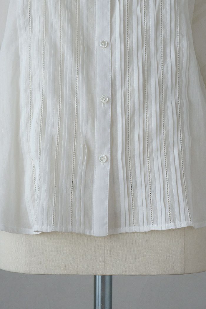 Heriter エリテ lace collar pintuck blouse(24AW) | T.T. GARRET