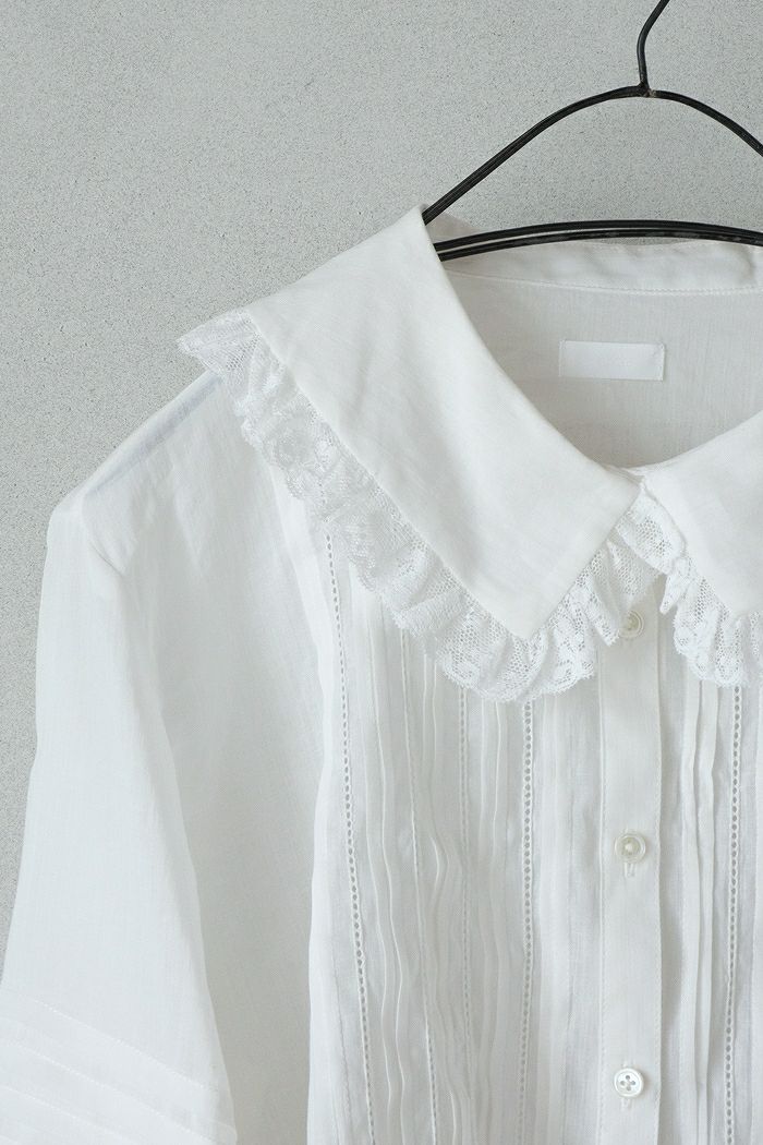 Heriter エリテ lace collar pintuck blouse(24AW) | T.T. GARRET