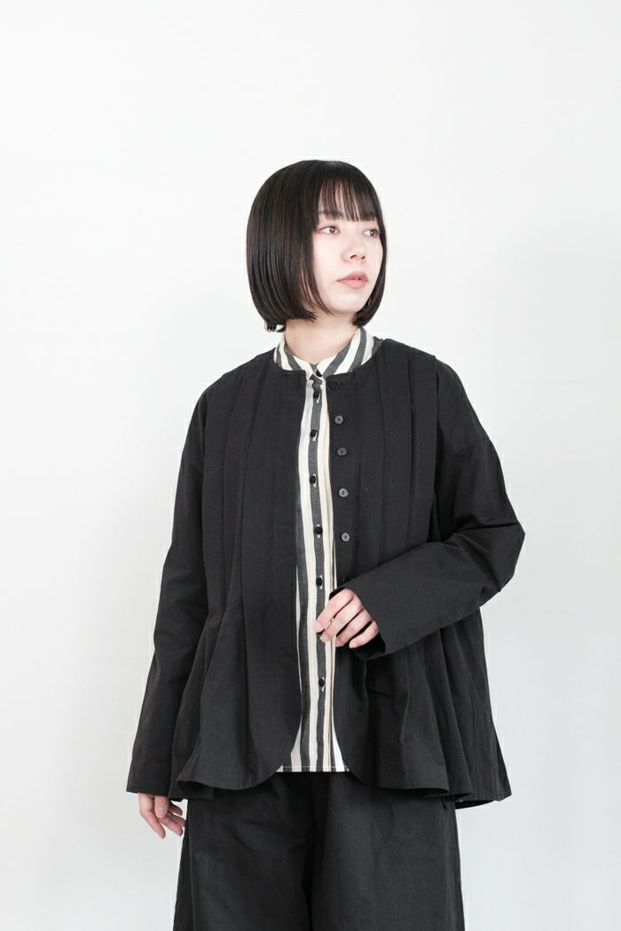 MAGALI マガリ スラブコットンリネン・タックジャケット(24AW