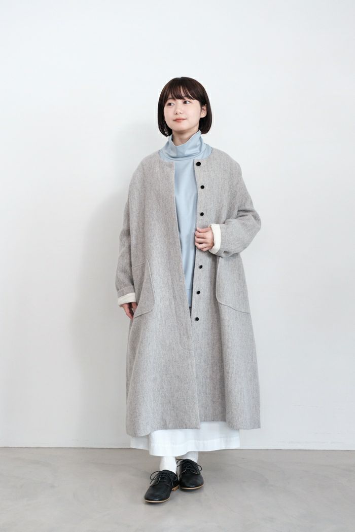 MAGALI マガリ ウールリネン・ヘリンボンコート(24AW) | T.T. GARRET