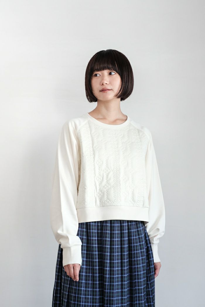 bulle de savon ビュルデサボン <br>flower quilting プルオーバー(24AW)