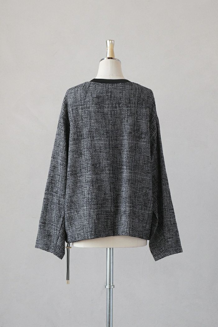 CULLNI クルニ Butcher Tweed Drawstring Long Sleeve Pullover(24AW) | T.T. GARRET