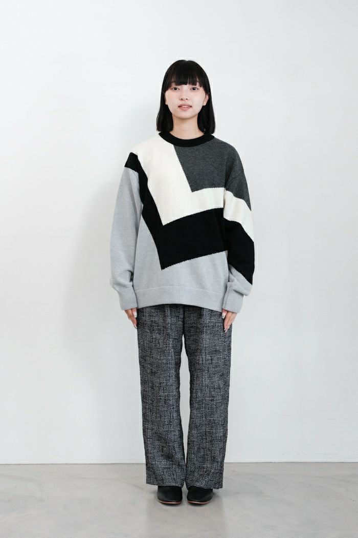 CULLNI クルニ Diagonal Line Multi Color Pullover Knit(24AW) | T.T.