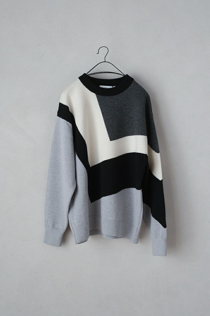 CULLNI クルニ Diagonal Line Multi Color Pullover Knit(24AW