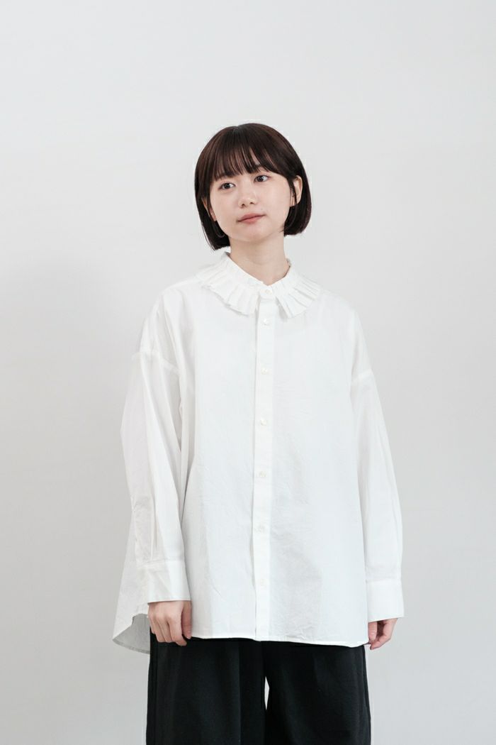 Laboratory ラボレイトリー <br>PLEATED COLLAR SHIRT(24AW)
