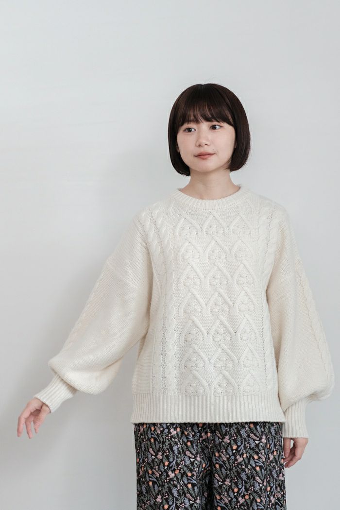 ラボレイトリーVOLUME SLEEVE ARAN KNIT PULLOVER Laboratory ラボレイトリー VOLUME SLEEVE ARAN KNIT PULL OVER(24AW