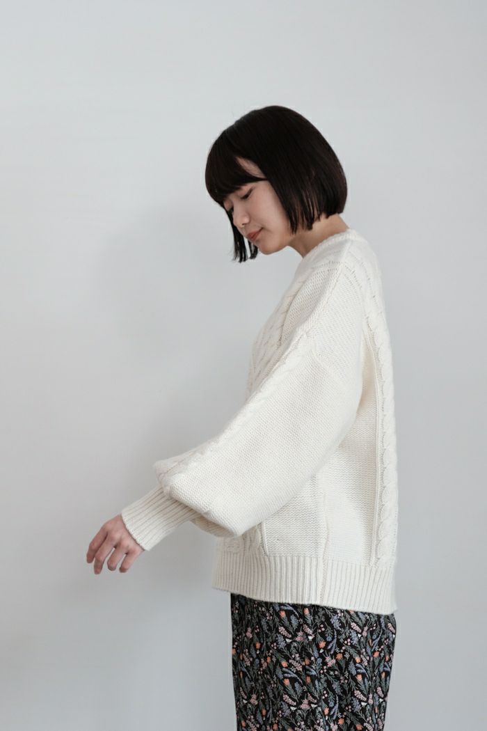 ラボレイトリーVOLUME SLEEVE ARAN KNIT PULLOVER Laboratory ラボレイトリー VOLUME SLEEVE ARAN KNIT PULL OVER(24AW