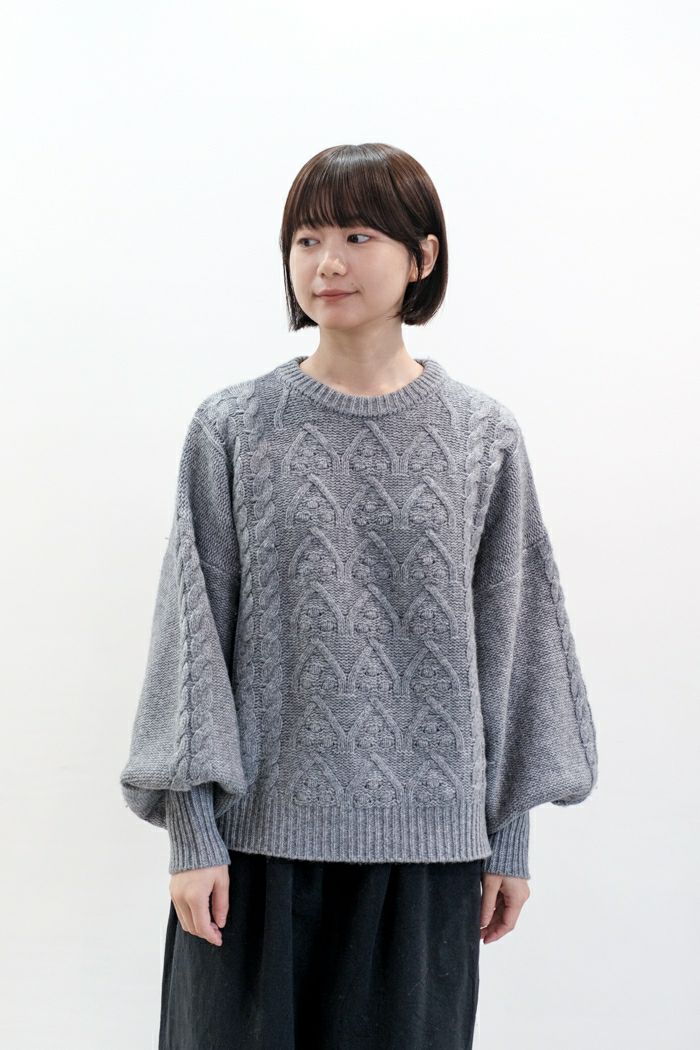 ラボレイトリーVOLUME SLEEVE ARAN KNIT PULLOVER Laboratory ラボレイトリー VOLUME SLEEVE ARAN KNIT PULL OVER(24AW