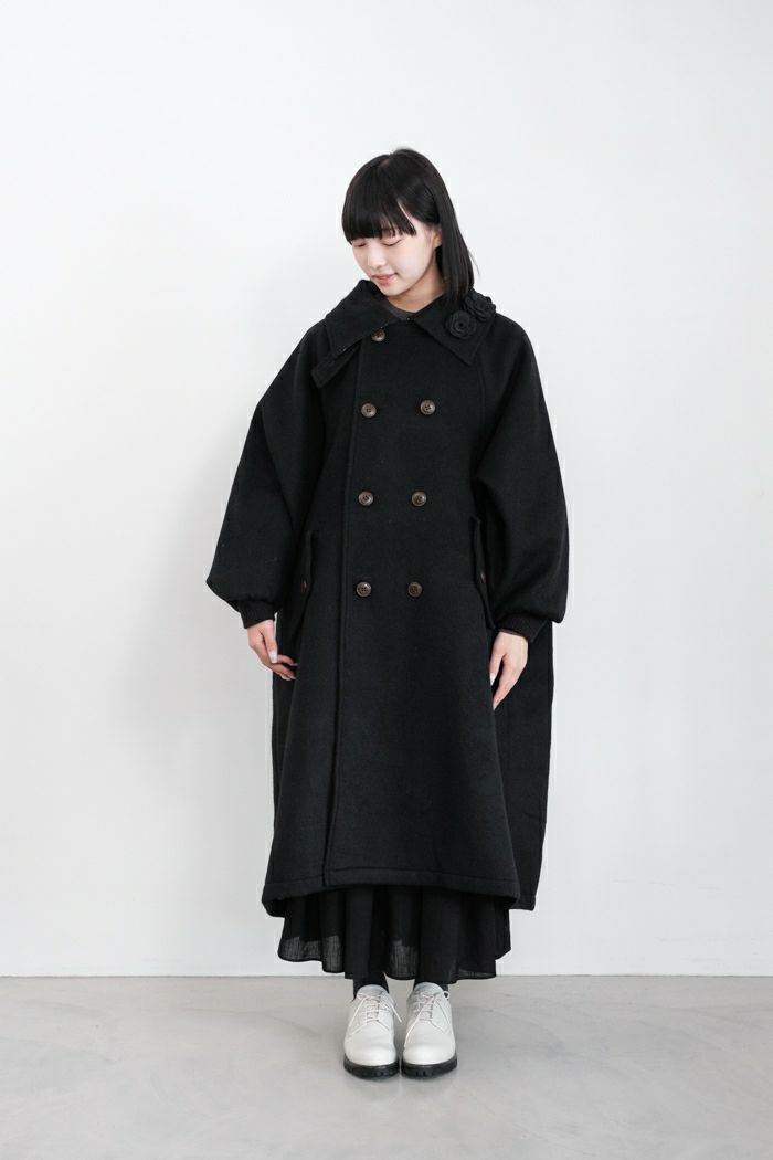 bedsidedrama アリスのモヘアモッズコート 1 黒/ベッドサイドドラマ bedsidedrama ベッドサイドドラマ】Barn Antique Quilting