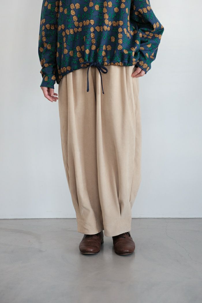 marble SUD マーブルシュッド ツイル起毛 裾タックパンツ(24AW